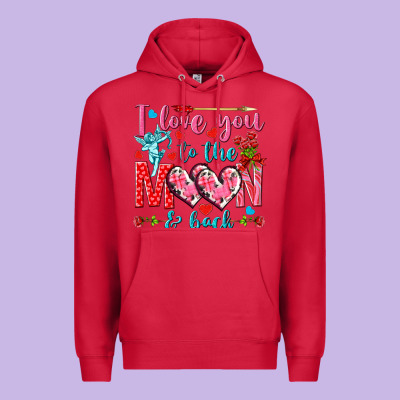 I Love You To The Moon And Back Valentine's Day Premium Hoodie Designed By Howdyjamesfarm