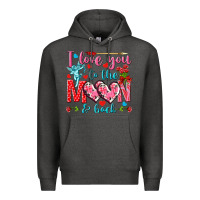 Charcoal Heather I love you to the moon and back Valentine's Day Premium Hoodie - HowdyJamesFarm