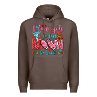 Coffee I love you to the moon and back Valentine's Day Premium Hoodie - HowdyJamesFarm