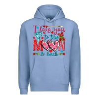 Colony Blue I love you to the moon and back Valentine's Day Premium Hoodie - HowdyJamesFarm
