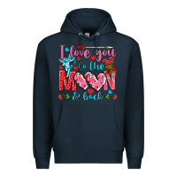 Navy I love you to the moon and back Valentine's Day Premium Hoodie - HowdyJamesFarm