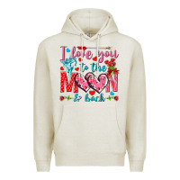 Oatmeal Heather I love you to the moon and back Valentine's Day Premium Hoodie - HowdyJamesFarm