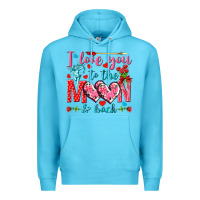 Ocean Blue I love you to the moon and back Valentine's Day Premium Hoodie - HowdyJamesFarm