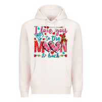 Pale Pink I love you to the moon and back Valentine's Day Premium Hoodie - HowdyJamesFarm