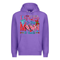 Purple I love you to the moon and back Valentine's Day Premium Hoodie - HowdyJamesFarm