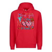 Red I love you to the moon and back Valentine's Day Premium Hoodie - HowdyJamesFarm