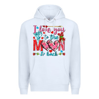 White I love you to the moon and back Valentine's Day Premium Hoodie - HowdyJamesFarm