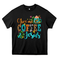 Black gıve me coffee and jesus Heavy Core Tee - AdoDesignShop