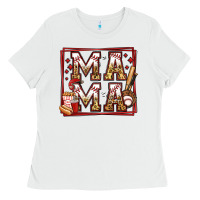 White baseball mama Ladies Tee - Jasminsmagicworld