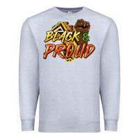 Heather Grey Black and proud Premium Sweatshirt - HowdyJamesFarm