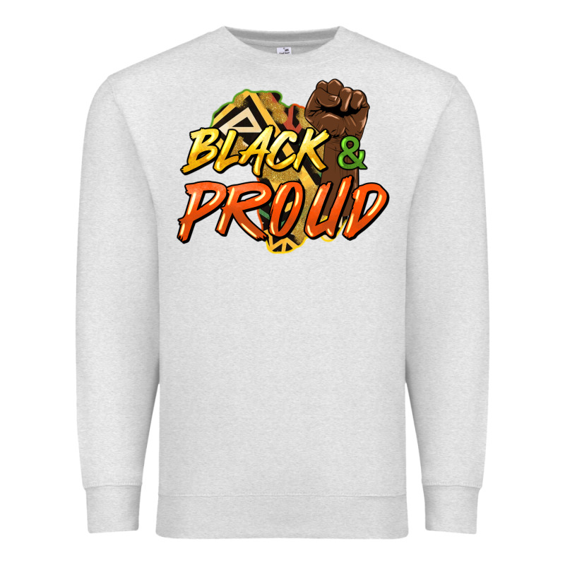 Black And Proud Premium Sweatshirt by HowdyJamesFarm | Teevron