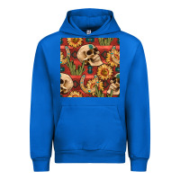 Cobalt western skull aztec seamless pattern Urban Hoodie - BundleAndBundleShop