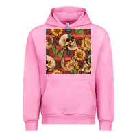 Fuchsia Pink western skull aztec seamless pattern Urban Hoodie - BundleAndBundleShop