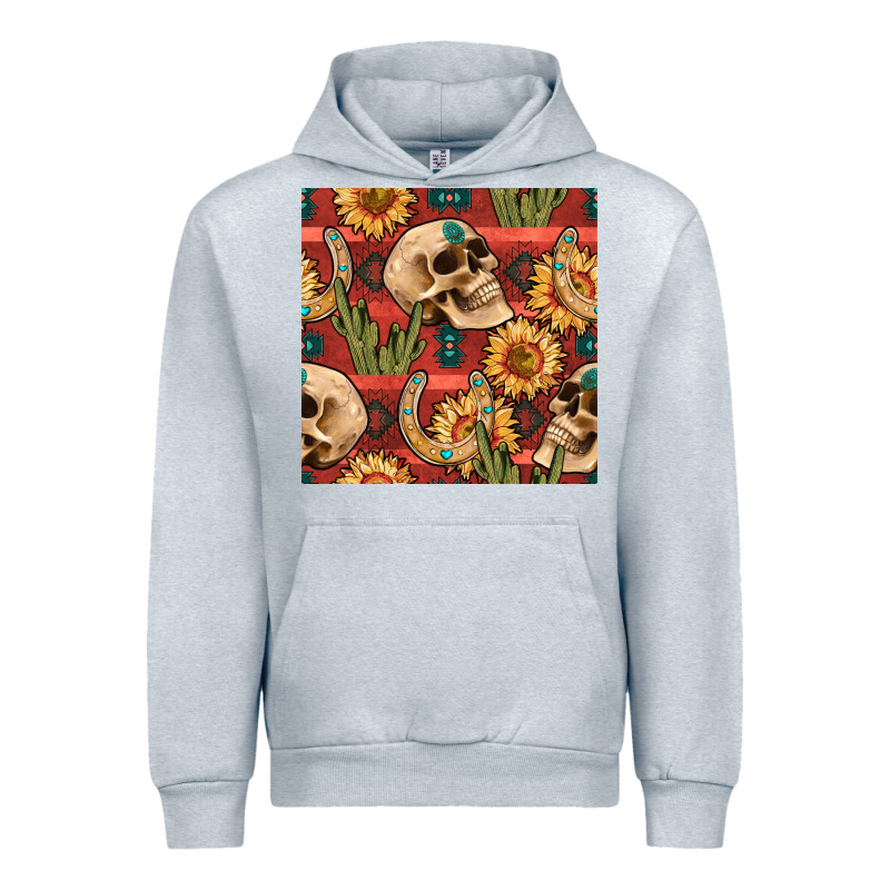 Western Skull Aztec Seamless Pattern Urban Hoodie by BundleAndBundleShop | Teevron