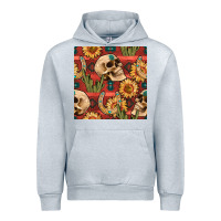 Heather Grey western skull aztec seamless pattern Urban Hoodie - BundleAndBundleShop