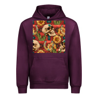 Mauve Wine western skull aztec seamless pattern Urban Hoodie - BundleAndBundleShop