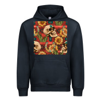 Navy western skull aztec seamless pattern Urban Hoodie - BundleAndBundleShop