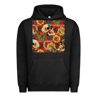 Pigment Black western skull aztec seamless pattern Urban Hoodie - BundleAndBundleShop