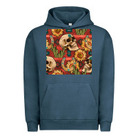 Pigment Midnight Navy western skull aztec seamless pattern Urban Hoodie - BundleAndBundleShop