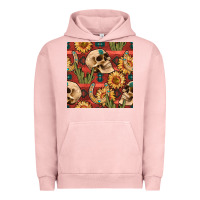 Pigment Salmon western skull aztec seamless pattern Urban Hoodie - BundleAndBundleShop