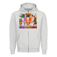 Dove Grey happy hallothanksmas goats Zipper Hoodie - texasbilliewilder