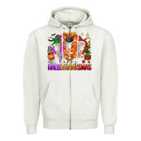 Oatmeal Heather happy hallothanksmas goats Zipper Hoodie - texasbilliewilder