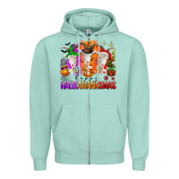 Seafoam happy hallothanksmas goats Zipper Hoodie - texasbilliewilder
