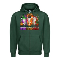 Sports Green happy hallothanksmas goats Zipper Hoodie - texasbilliewilder