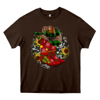 Chocolate Brown Christmas Cowboy Boots Heavy Core Tee - JahusDesignShop
