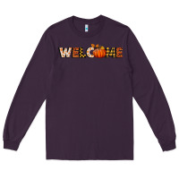 Plum welcome pumpkin Long Sleeve Tee - BundleAndBundleShop