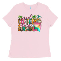 Bubblegum Pink iced coffee and sunshine summer Ladies Tee - Jasminsmagicworld