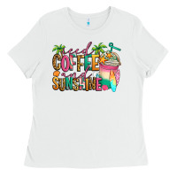 White iced coffee and sunshine summer Ladies Tee - Jasminsmagicworld