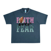 Midnight Navy faith over fear Urban Heavy Tee - NancyCooperArtShop