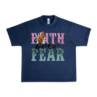 Navy faith over fear Urban Heavy Tee - NancyCooperArtShop