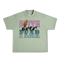 Oil Green faith over fear Urban Heavy Tee - NancyCooperArtShop