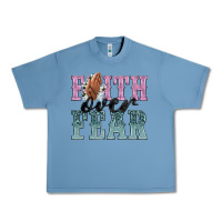 Pebble Blue faith over fear Urban Heavy Tee - NancyCooperArtShop