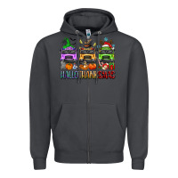 Smoke hallothanksmas school bus Zipper Hoodie - texasbilliewilder