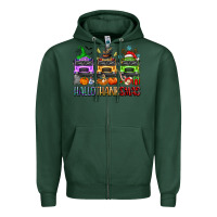 Sports Green hallothanksmas school bus Zipper Hoodie - texasbilliewilder
