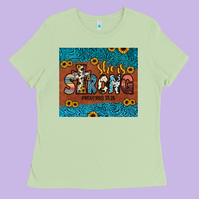 She Is Strong Ladies Tee Designed By Jahusdesignshop