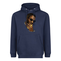 Navy Black man Heavyweight Hoodie - HowdyJamesFarm