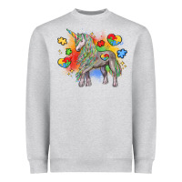Heather Grey autism unicorn Heavyweight Sweatshirt - LillyAllenDesigns