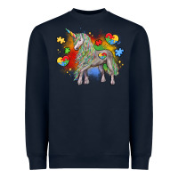 Navy autism unicorn Heavyweight Sweatshirt - LillyAllenDesigns