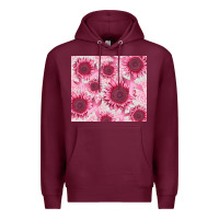Burgundy breast cancer sunflower Premium Hoodie - CowGirlArtShop
