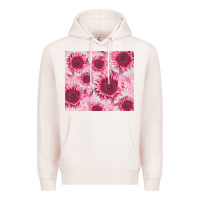 Pale Pink breast cancer sunflower Premium Hoodie - CowGirlArtShop