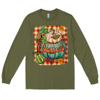 Army Green Blessed Long Sleeve Tee - BundleAndBundleShop