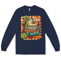 Navy Blessed Long Sleeve Tee - BundleAndBundleShop