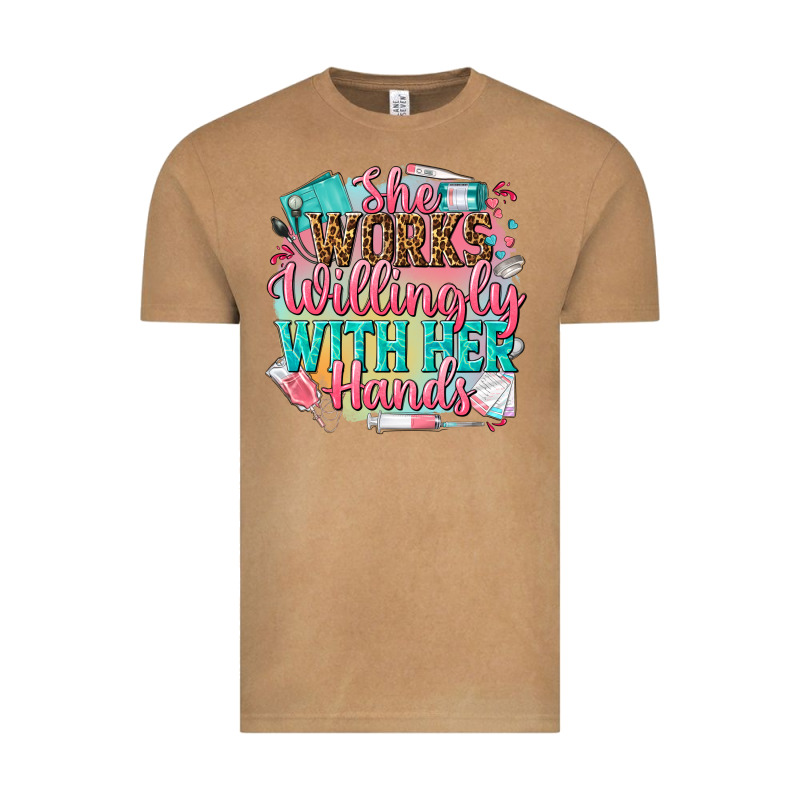 She Works Willingly With Her Hands Vintage Tee by NancyCooperArtShop | Teevron