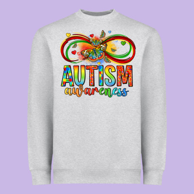 Autism Awareness Butterfly Infinity Symbol Heavyweight Sweatshirt Designed By Lillyallendesigns