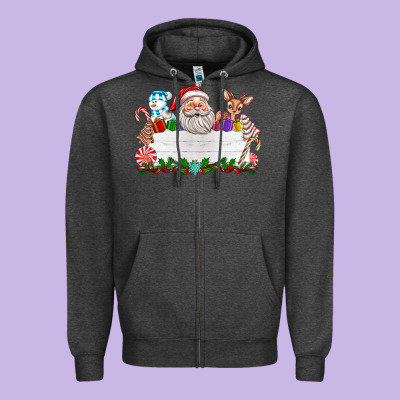 Custom Name Christmas Zipper Hoodie Designed By Texasbilliewilder