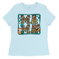 Baby Blue american football mama Ladies Tee - Jasminsmagicworld